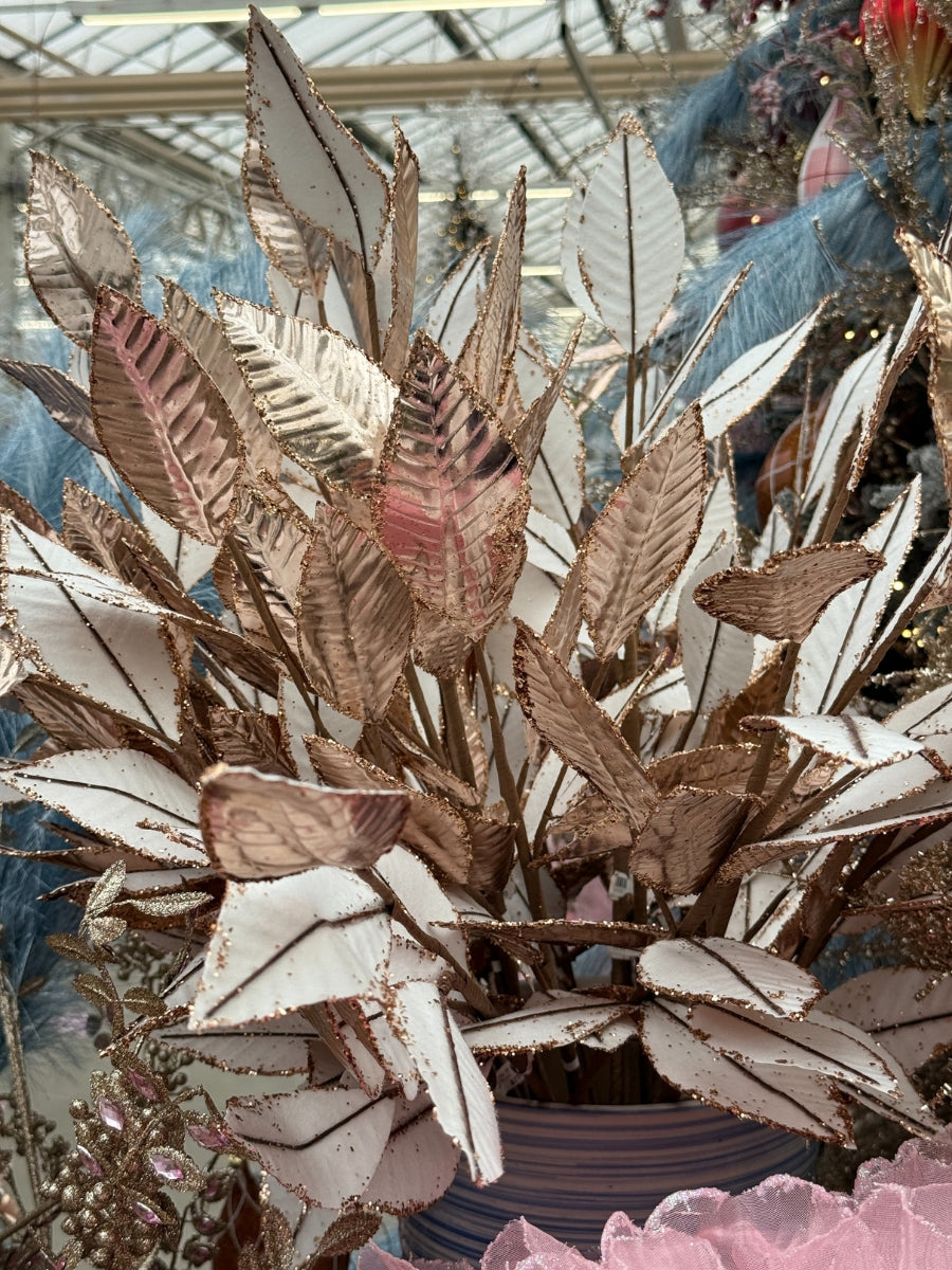 Metallic Leaf Spray Rose Gold 29''